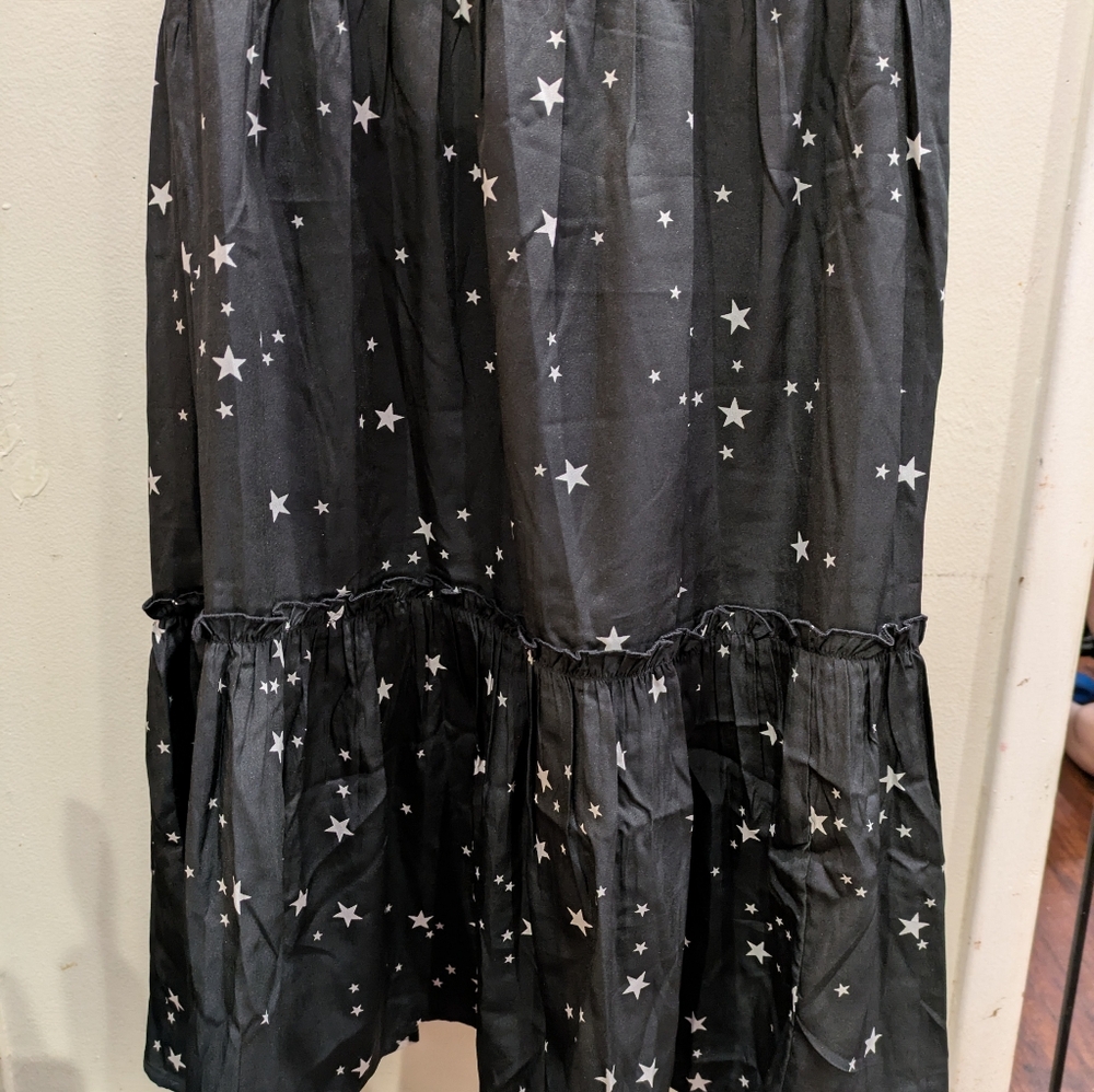 Lacey Chabert Elegant Black Starry Maxi Dress Size Large - Picture 8 of 12